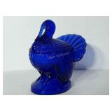 Glassware, LE Smith cobalt blue Turkey candy