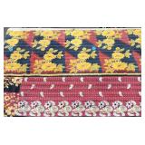 Straight lined quilt, multicolored,
