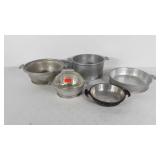Guardian kitchenwares, pots and pans, one lid