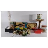 Games, VHS tapes (not complete sets), shelf,