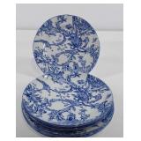 Spode plates and saucers, "Provincial Garden",