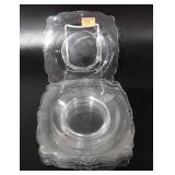 Glassware, seven Heisey plates