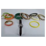 Jewelry, includes bangle bracelets, and Timex