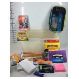 Organizer with office/school supplies, pencils,