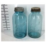 Two half gallon mason ball jars