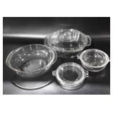 Pyrex and Anchor Hocking cookware, 9" and 6"