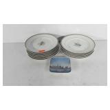 Royal Copenhagen Denmark dishes, 11 Grøn Melodi