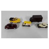 Toys, die cast VW bugs & Ford Coupe, plus a poly