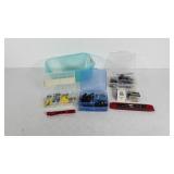 Hardware, bolts, screws, level, lock, etc.