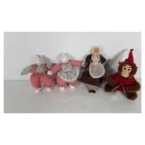 Polls, porcelain rabbits, cymbal monkey, and