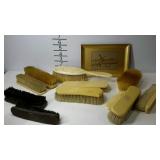 Ivory pyralin and leather vanity accessories,