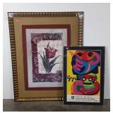 Wall art, large framed print, dual matted,