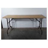 Wooden folding table, 24" x 66"