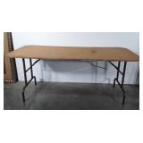 Wooden folding table, 33" x 70"