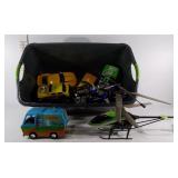 Toy group, trucks, cars, plane (not tested)