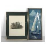 Ship pictures, tall ship print, framed and matted