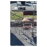 2pc Lot, early Cosco Kitchen Stool with use, and