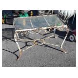 Early Iron Outdoor 32" Coffee Table with glass