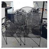 Set of 4 nice wrought iron Outdoor Chairs will