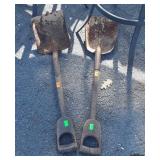 Two old Scoop Shovels but with cool Wood "T"