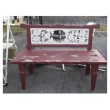 Early Wood Painted Outdoor Lawn Garden Bench,