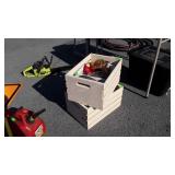 Gardening decor Accessories lot, 3 wood painted