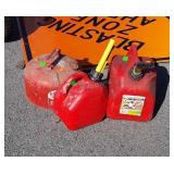 3 Gasoline Containers, one galvanized, one, 2.5,