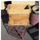 Two pc lot, wood Shipping Box explosives, older