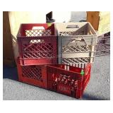 4 Plastic Dairy Producers Milk Crates, Fike