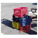 5 Milk Crates from various Dairy Producers, all