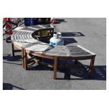 Three section Circle Design Outdoor Redwood bench