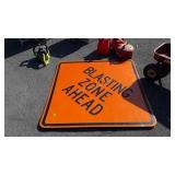 Road Construction Sign, Blasting Zone Ahead, 48".