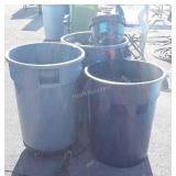 Three Nice Rubbermaid Brute Trash Containers 2 on