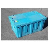 Blue commercial Shipping tote with 3 blue poly