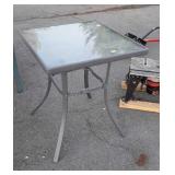 Outdoor 24" Glass top Balcony Table, aluminum