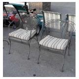 Pair of wrought iron Outdoor Chairs, with