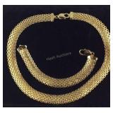 Gold over Sterling silver mesh necklace and