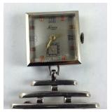 Sterling silver lapel watch by Louis not running
