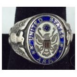 US Army Sterling silver ring size 11.25