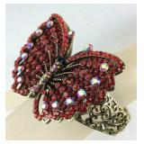 Austrian crystal red chroma butterfly bracelet