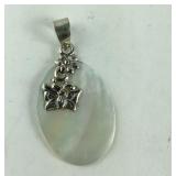 Sterling silver Mother of pearl butterfly charm