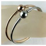 Two 3mm bracelet with round lock stainless steel