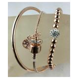 Three Austrian crystal bracelet rosetone 6.5-8in