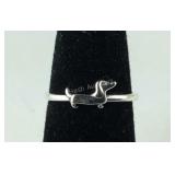 Sterling silver size 5 dachshund ring