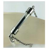 Shungite glass bottle bracelet stainless steel