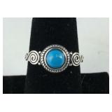 Sterling silver size 9 ring with stone