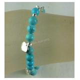 7.25in Sterling 33.8ct blue howlite charm