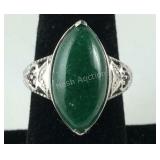 Size 8 green aventurine rhodolite garnet platinum