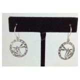 Sterling silver dragonfly earrings 3.74gr