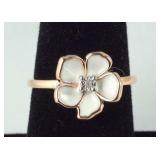 Size 8 14k rose gold over sterling diamond accent
